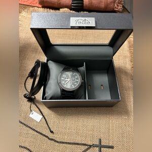Folio men’s watch , cross necklace, bracket combo